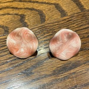 Vintage Pink Clip on Earrings